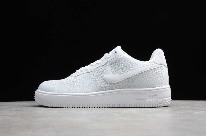 Men's Nike Air Force 1 Flyknit 2.0 White Pure Platinum AV3042-100 Running Shoes - Click Image to Close