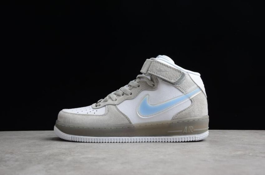 Men's Nike Air Force 1 07 Mid BC9925-102 White Grey Shoes Running Shoes - Click Image to Close