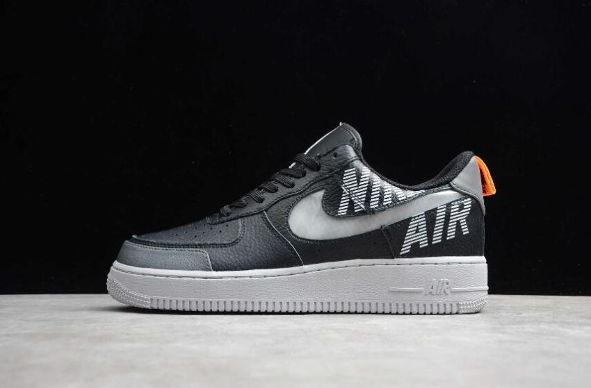 Men's Nike Air Force 1 07 Wolf Grey Black Orange BQ4421-300 Running Shoes - Click Image to Close