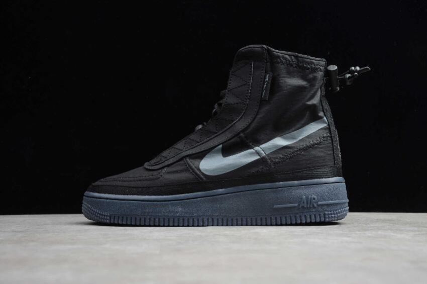 Women's Nike Air Force 1 Shell Black Dark Grey Black BQ6096-001 Running Shoes - Click Image to Close