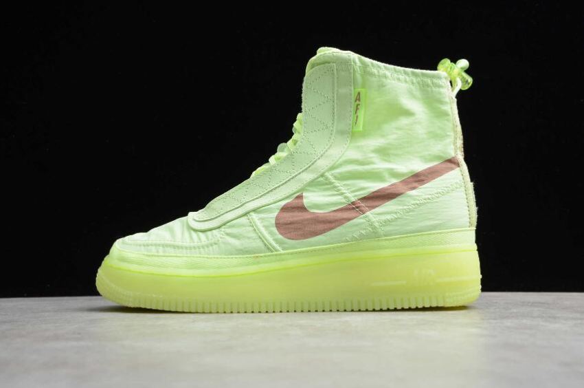 Women's Nike Air Force 1 Shell Barely Volt Desert Dust BQ6096-700 Running Shoes - Click Image to Close