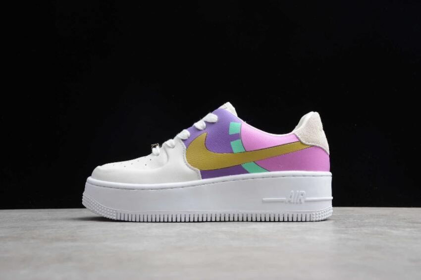 Men's Nike Air Force 1 Sage Low LX Rice White Yellow Rose Red BV1976-005 Running Shoes