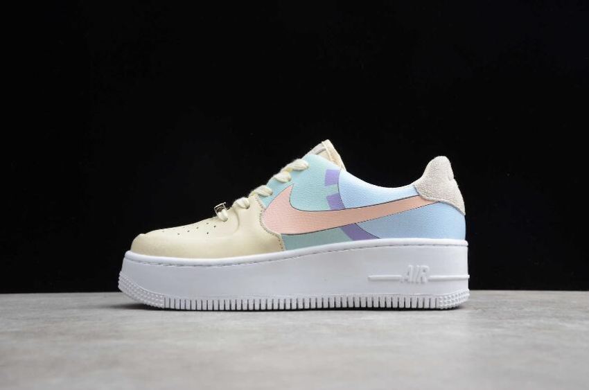 Men's Nike Air Force 1 Sage Low LX Beige Pale Blue Pink BV1976-008 Running Shoes