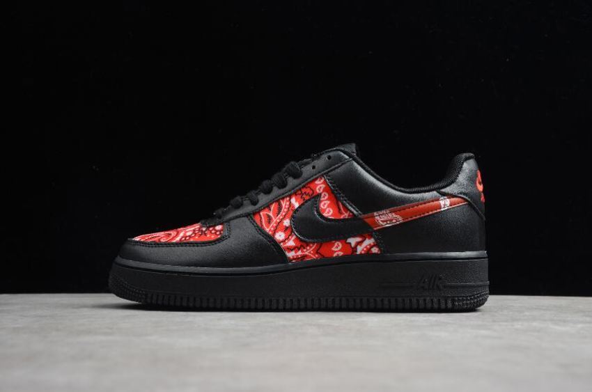 Women's Nike Air Force 1 07 Para Noise Black Red BW9953-001 Running Shoes - Click Image to Close