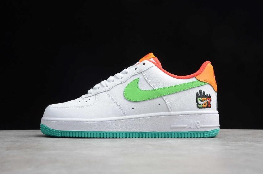 Women's Nike Air Force 1 07 LE White Green Nebula C07506-146 Running Shoes - Click Image to Close