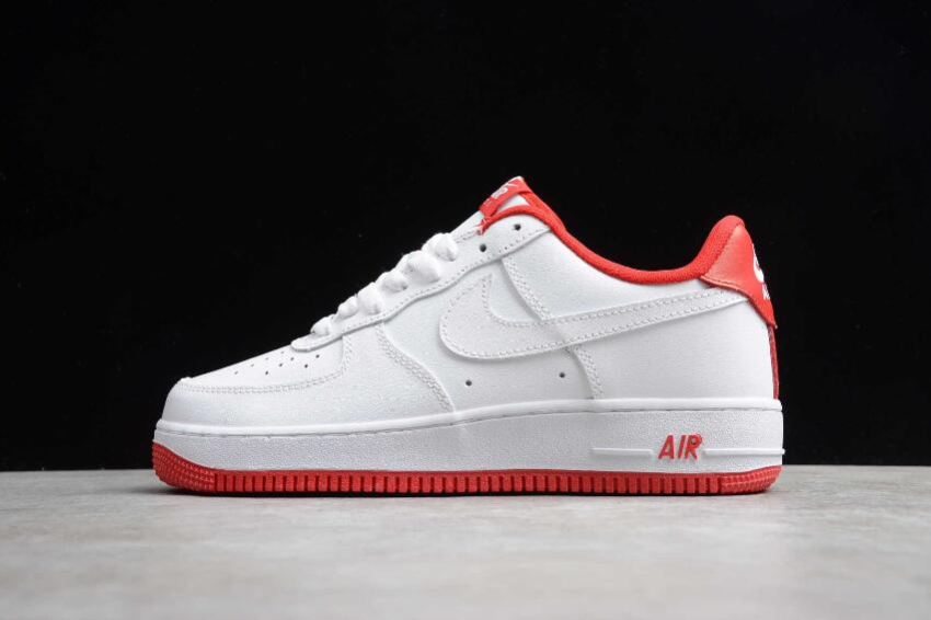 Women's Nike Air Force 1 07 White Red CD0884-101 Running Shoes - Click Image to Close