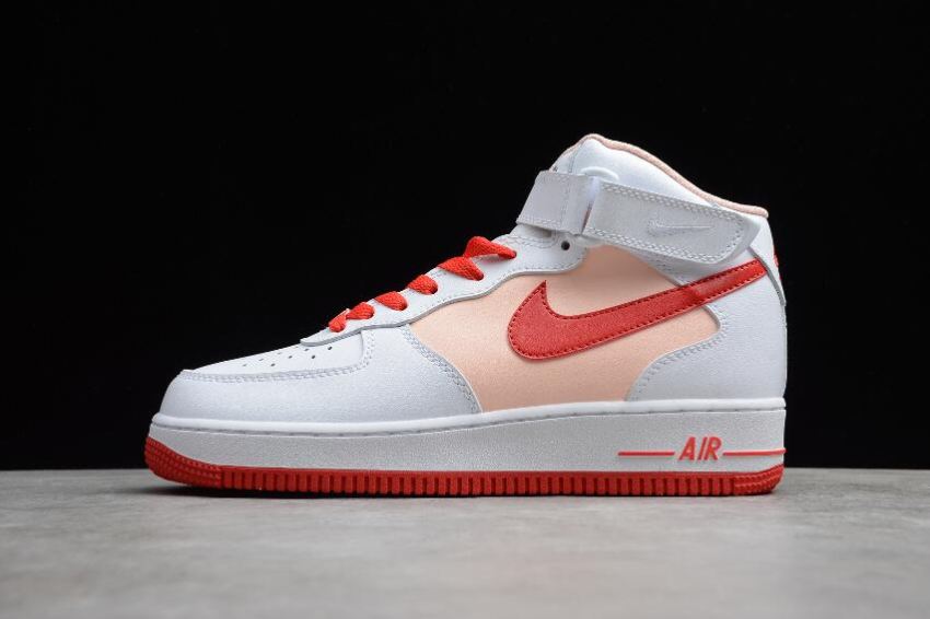 Women's Nike Air Force 1 Mid Retro White Red CD0884-123 Shoes Running Shoes