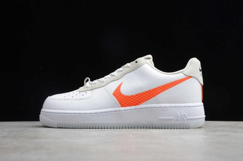 Men's Nike Air Force 1 07 White Total Orange CD0888-100 Running Shoes