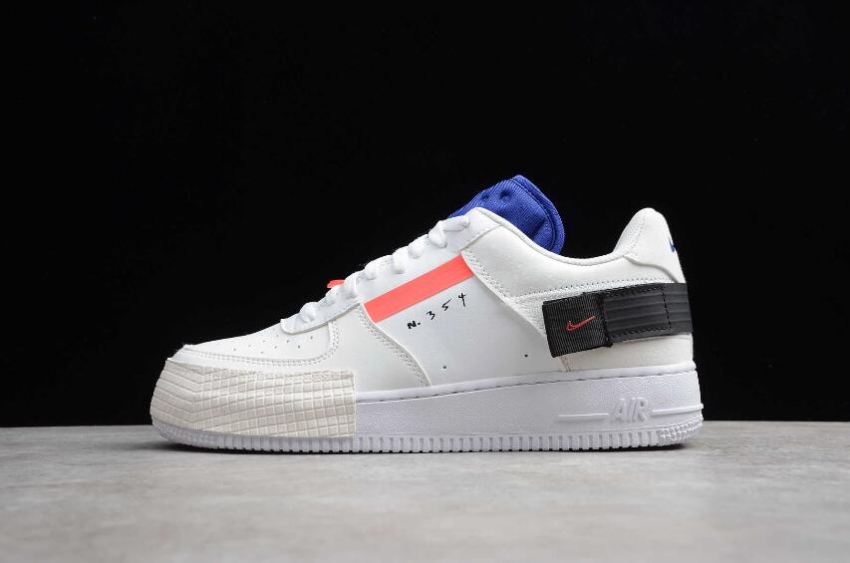 Women's Nike Air Force 1 Type GS Summit White Red Orbit White CI0054-100 Running Shoes - Click Image to Close