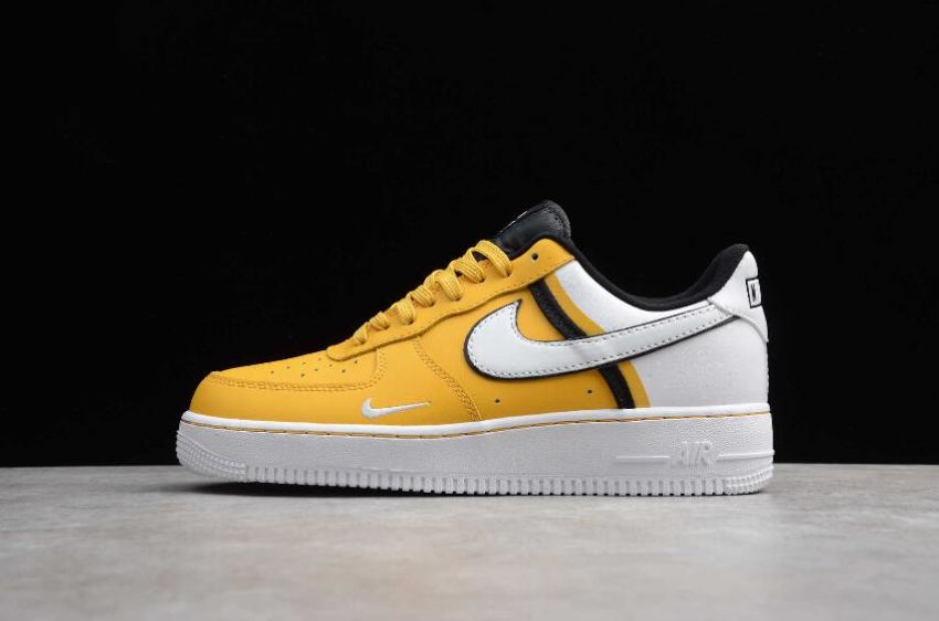 Women's Nike Air Force 1 Yellow White Black CI0061-700 Running Shoes - Click Image to Close