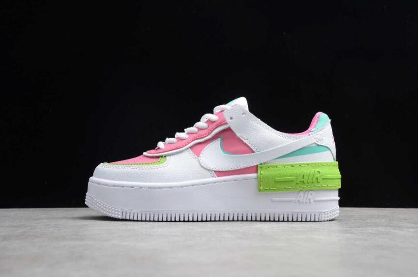 Men's Nike Air Force 1 Shadow Peach White Green CI0919-022 Running Shoes - Click Image to Close