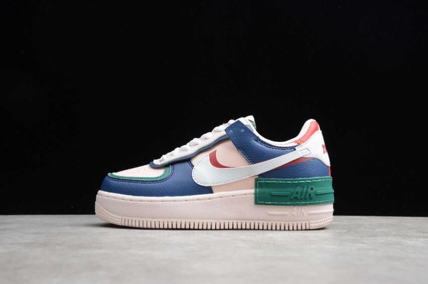 Men's Nike Air Force 1 Shadow Mystic Navy White Echo Pink CI0919-400 Running Shoes - Click Image to Close