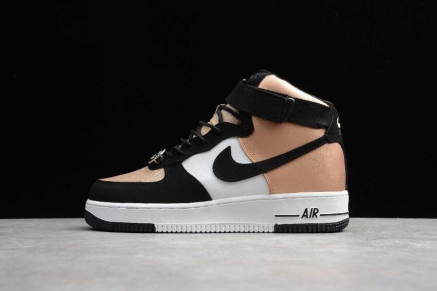 Men's Nike Air Force 1 High 07 Black Metallic Gold White CI2306-301 Running Shoes - Click Image to Close