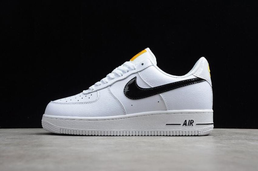 Men's Nike Air Force 1 07 SE White Black Laser Orange CI3446-100 Running Shoes - Click Image to Close