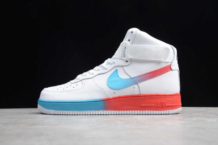 Men's Nike Air Force 1 07 PRM 2 Neon Seoul White Blue Red CJ0525-100 Running Shoes - Click Image to Close