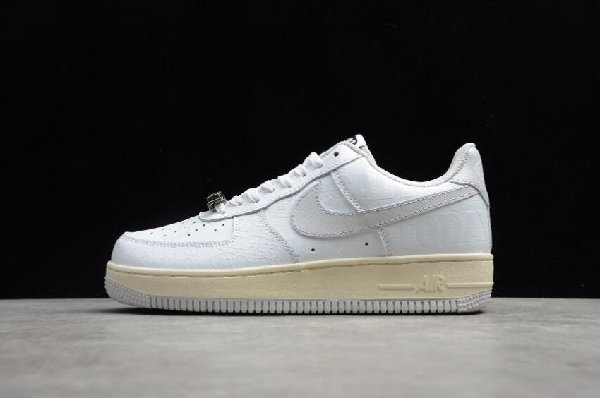 Women's Nike Air Force 1 07 PRM Toll Free White Vast Grey Sail Black CJ1631-100 Running Shoes