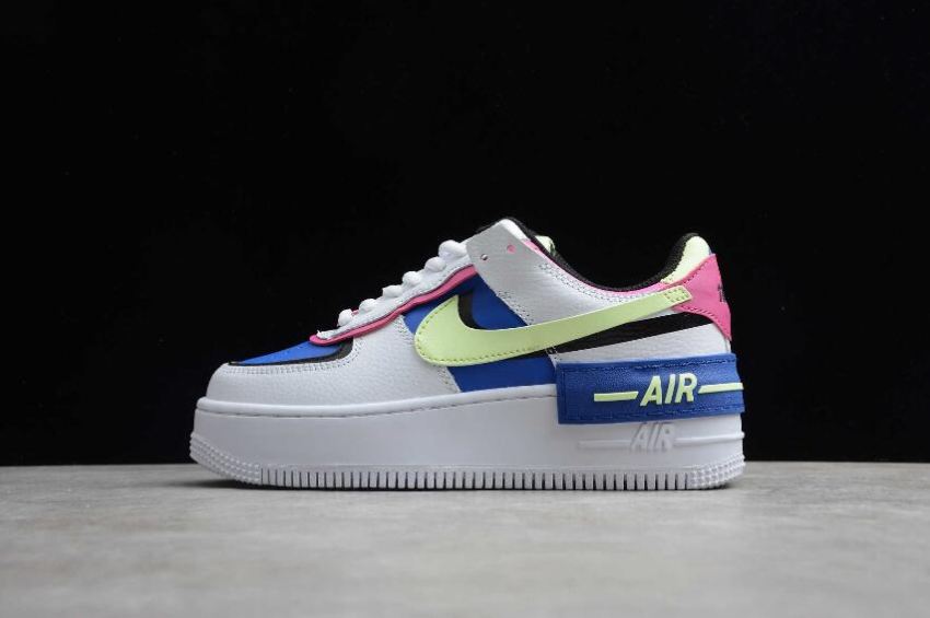 Men's Nike Air Force 1 Shadow White Blue Green Pink CJ1641-100 Running Shoes