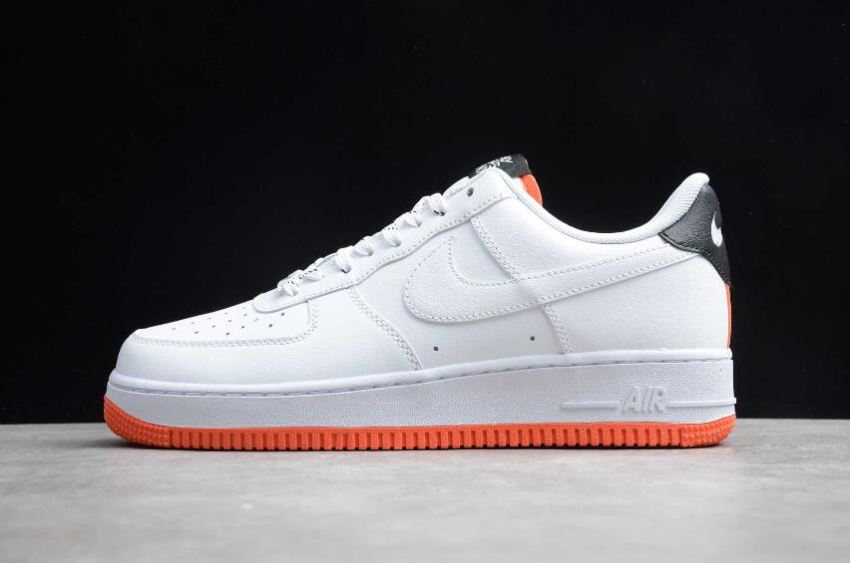 Women's Nike Air Force 1 07 White Black Orange Peel CJ5848-100 Running Shoes