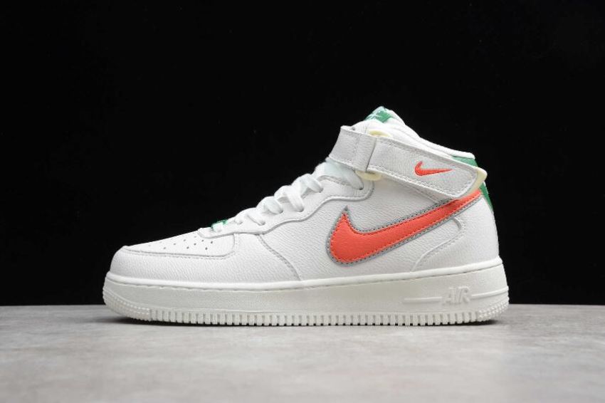 Men's Nike Air Force 1 Mid 07 HH White Green Two Tone CJ6106-100 Running Shoes - Click Image to Close