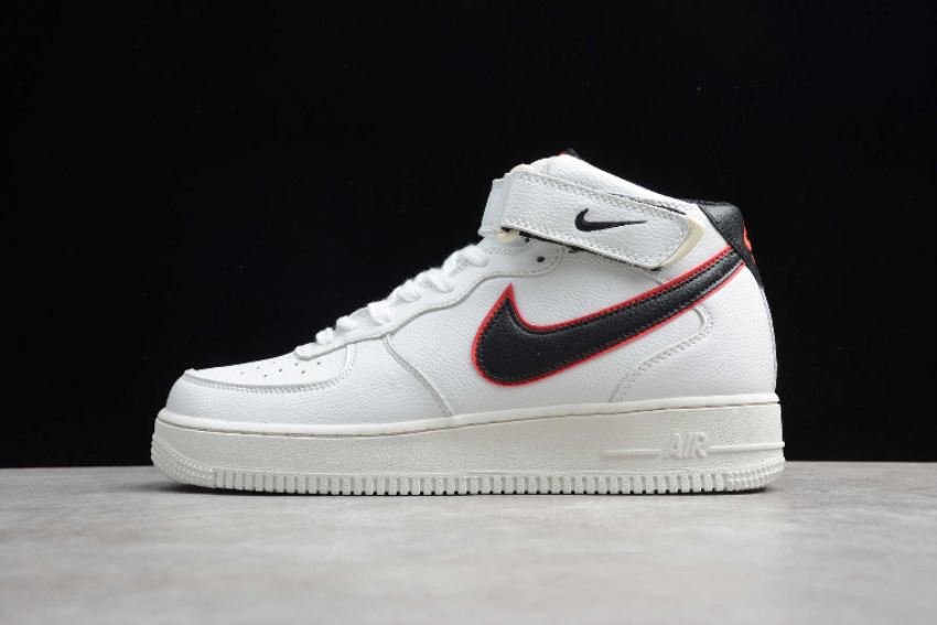 Women's Nike Air Force 1 Mid 07 HH White Black Red CJ6106-101 Running Shoes