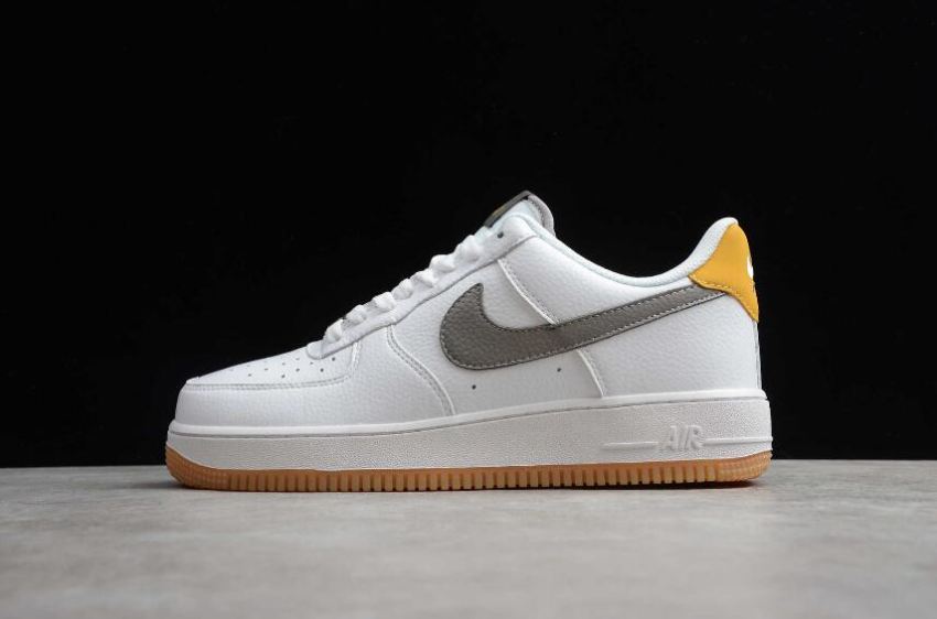 Men's Nike Air Force 1 07 White Army Green Yellow CJ8836-100 Running Shoes