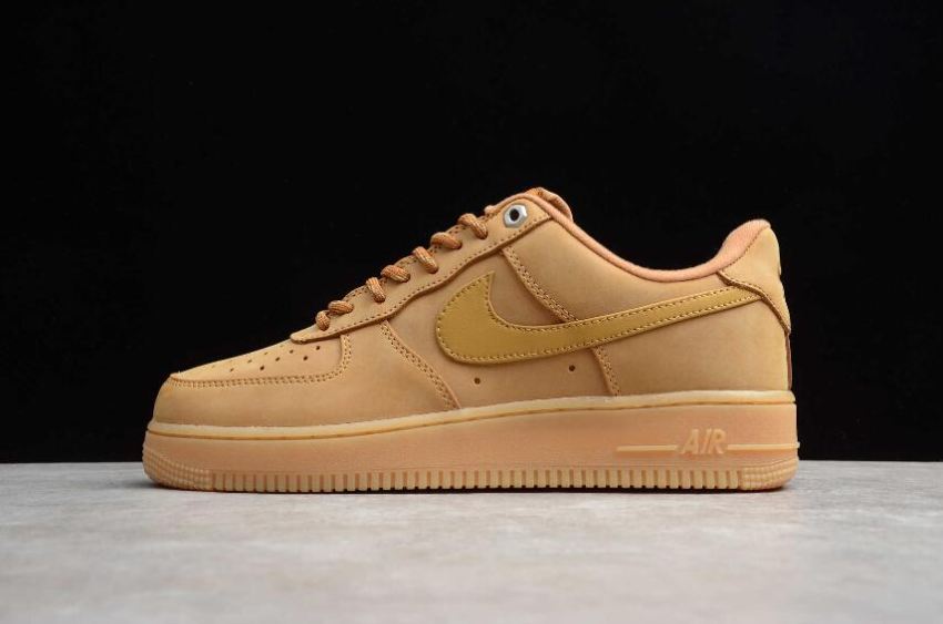 Men's Nike Air Force 1 07 WB Flax Wheat Gum Light Brown CJ9179-200 Running Shoes