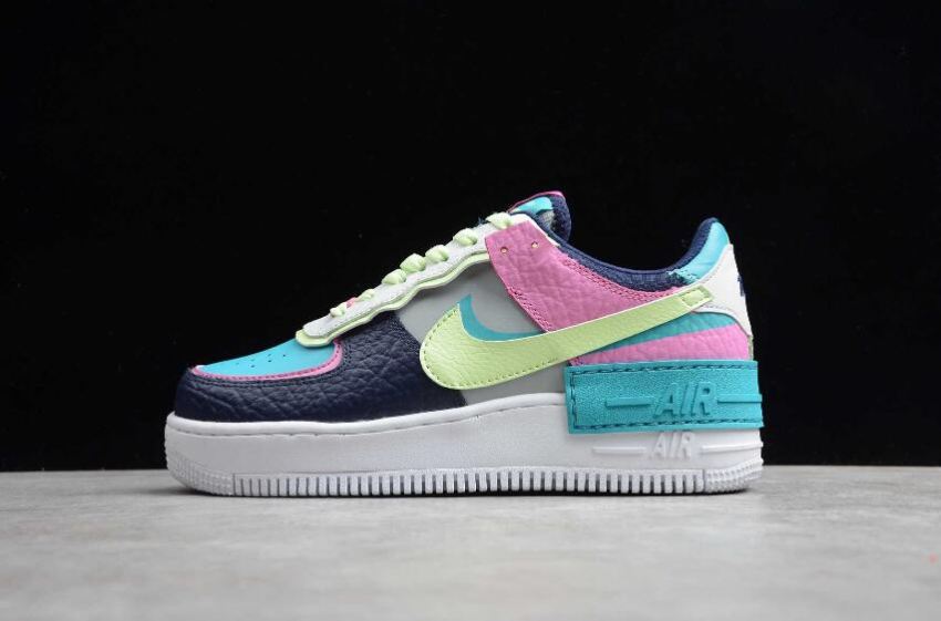 Women's Nike Air Force 1 Shadow SE Light Smoke Grey Barely Volt CK3172-0012 Running Shoes - Click Image to Close