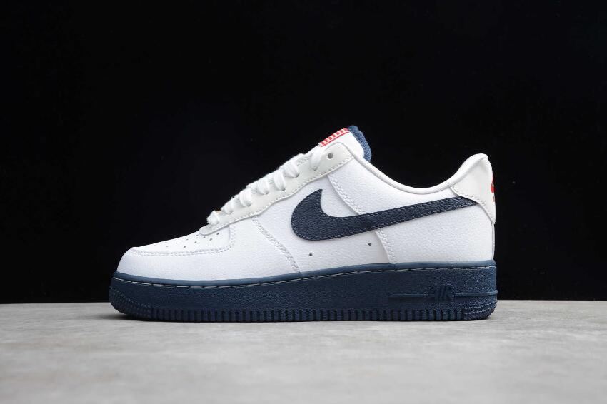 Men's Nike Air Force 1 07 White Obsidian Sport Red CK5718-100 Running Shoes