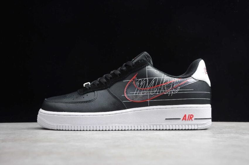 Women's Nike Air Force 1 07 LX Black White Red CK9257-100 Running Shoes