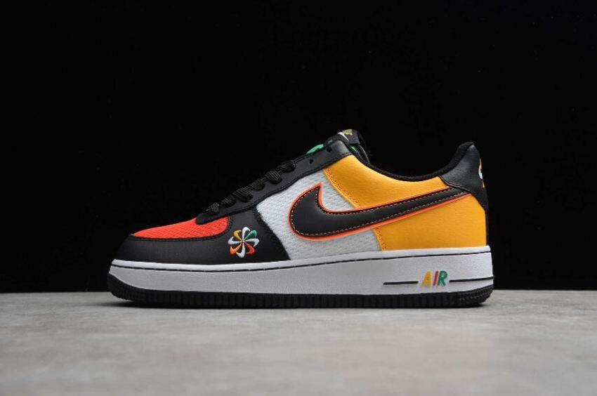 Men's Nike Air Force 1 07 Sunburst White Black Lucid Green CK9282-100 Running Shoes - Click Image to Close