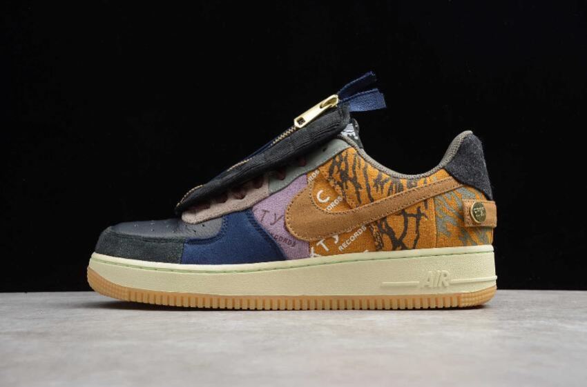 Travis Scott X Women's Nike Air Force 1 Low Zipper Cactus Jack CN2405-900 Running Shoes - Click Image to Close