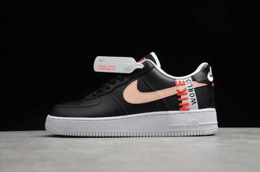 Women's Nike Air Force 1 Black Crimson Tint White CN8536-001 Running Shoes - Click Image to Close