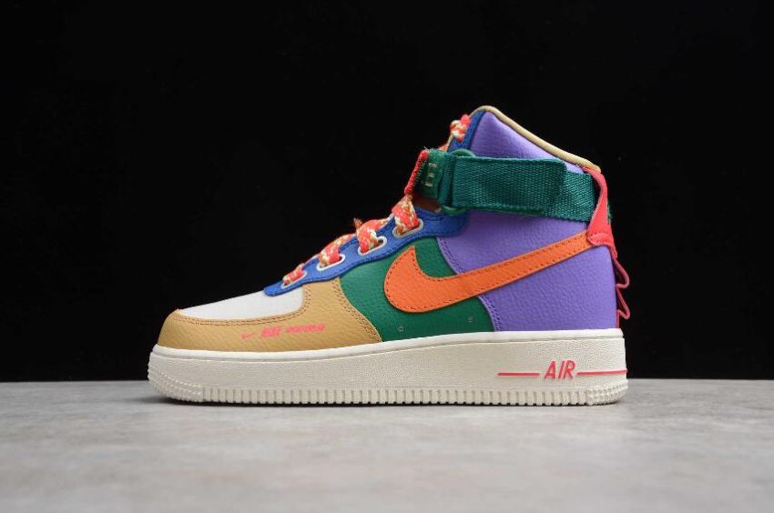 Men's Nike Air Force 1 High Utility Multi-Color Desert Sand Starfish Sail CQ4810-046 Running Shoes - Click Image to Close