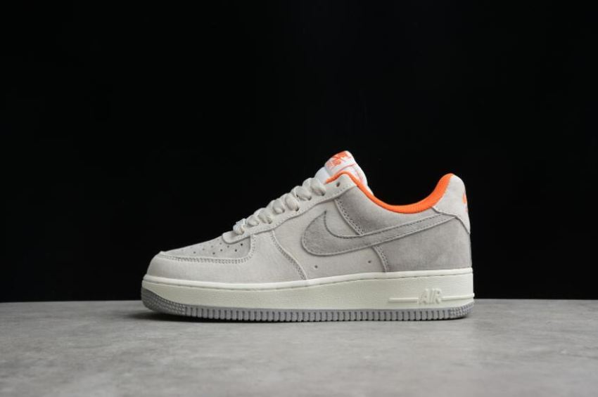 Men's Nike Air Force 1 07 Off White Gray Orange CQ5059-102 Running Shoes - Click Image to Close