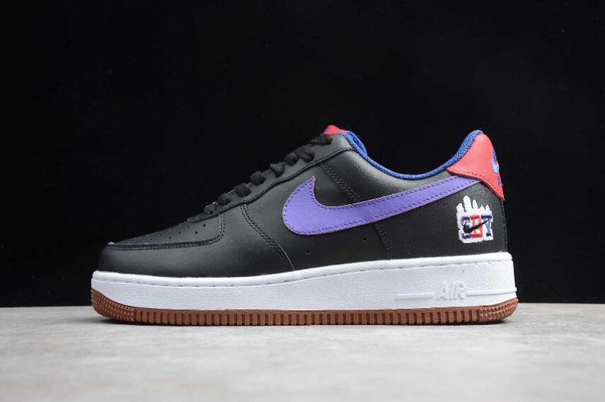 Men's Nike Air Force 1 07 LE Black Psychic Purple CQ7506-084 Running Shoes