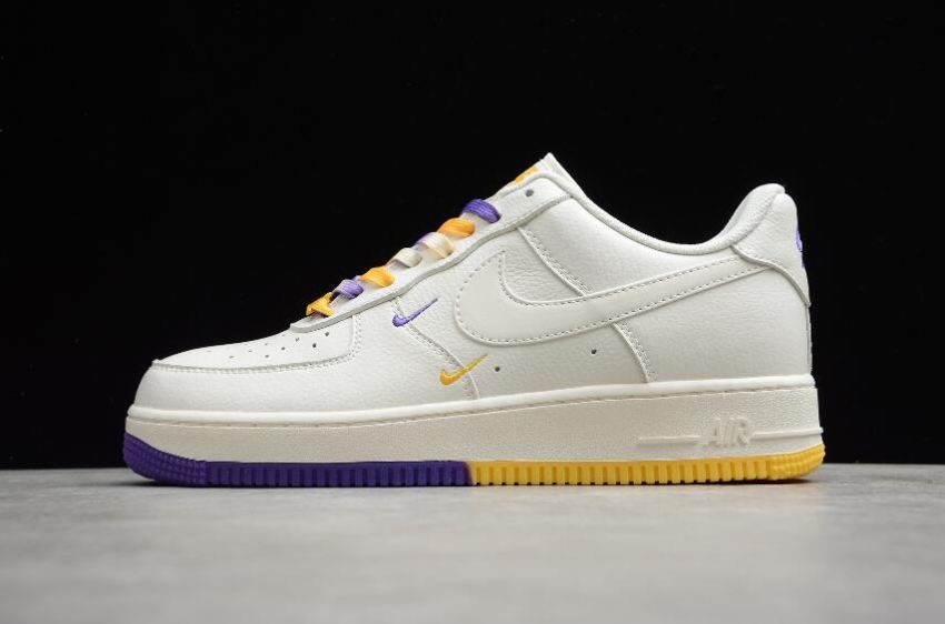 Men's Nike Air Force 1 07 SU19 Beige Yellow Purple CT1989-106 Running Shoes - Click Image to Close