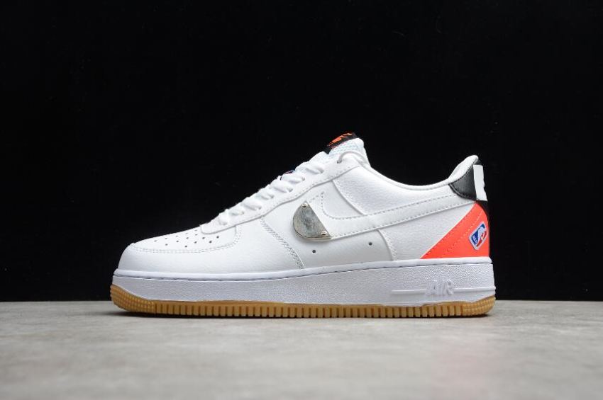 Women's Nike Air Force 1 07 NBA White Bright Crimson CT2298-101 Running Shoes - Click Image to Close