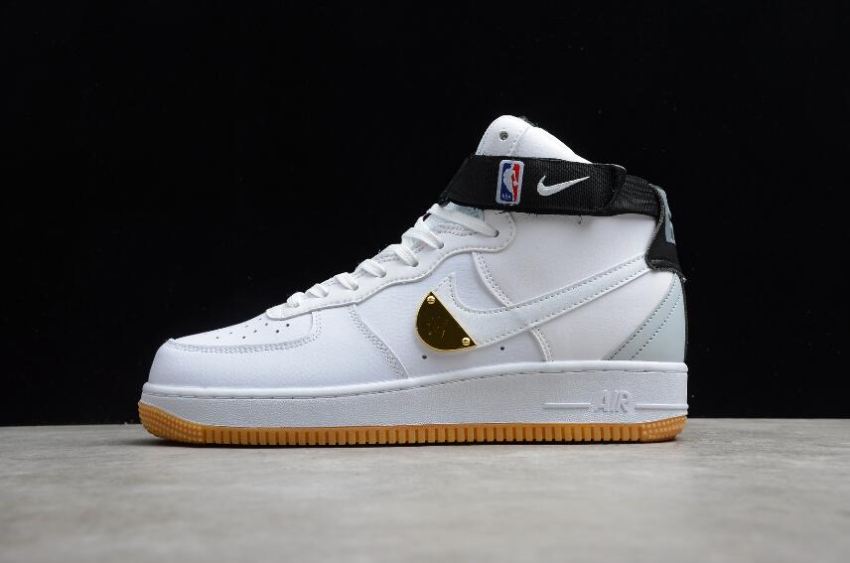 Men's Nike Air Force 1 High 07 NBA White Pure Platinum Black CT2306-100 Running Shoes - Click Image to Close