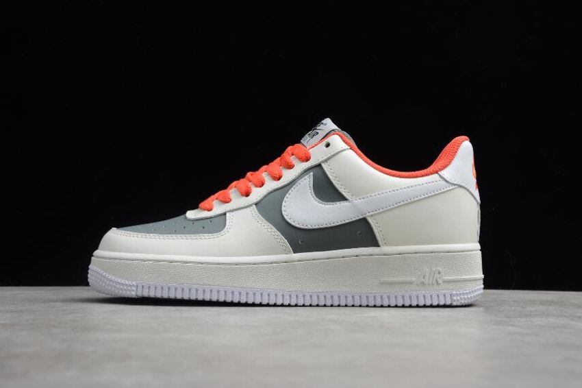 Women's Nike Air Force 1 07 Beige Grey Orange CT3427-900 Running Shoes - Click Image to Close