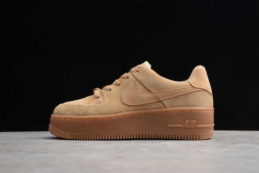 Men's Nike Air Force 1 Sage Low Wheat Color CT3432-700 Running Shoes - Click Image to Close