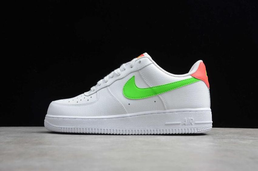 Women's Nike Air Force 1 07 White Lemon Yellow University Red CT4328-100 Running Shoes - Click Image to Close