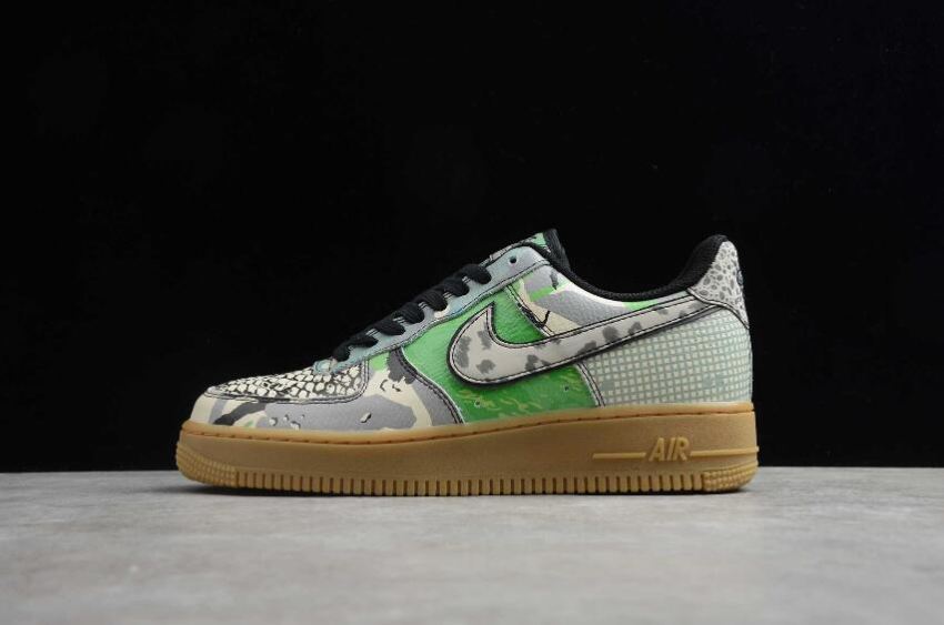 Men's Nike Air Force 1 07 QS Black Green Spark CT8441-002 Running Shoes - Click Image to Close