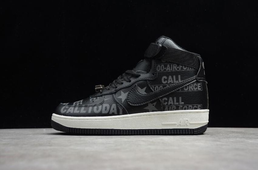 Men's Nike Air Force 1 High 07 PRM Toll Free Black Sail Vast Grey CU1414-001 Shoes Running Shoes