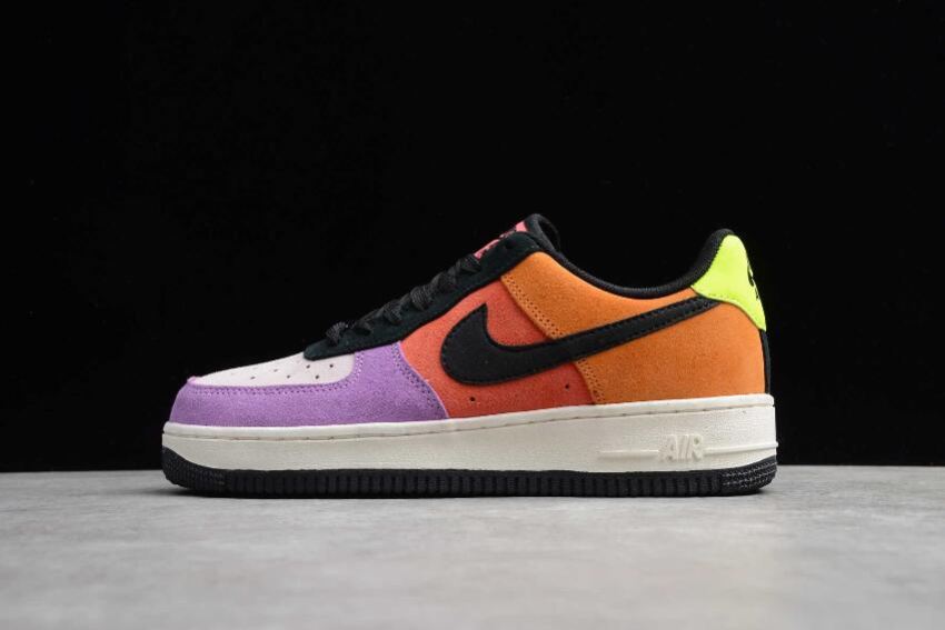 Women's Nike Air Force 1 07 Prism Pink Black Bright Violet CU1929-605 Running Shoes - Click Image to Close