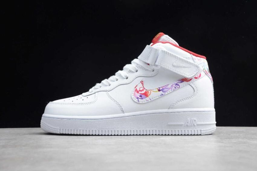 Women's Nike Air Force 1 Mid White Color Red CU2980-1912 Running Shoes