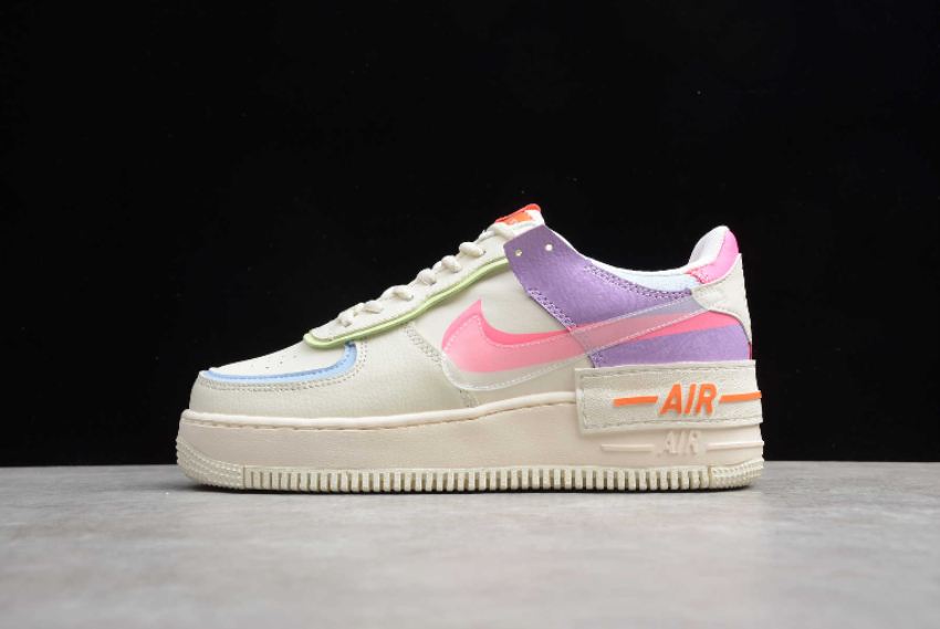 Men's Nike Air Force 1 Shadow Pale Ivory Digital Pink CU3012-164 Running Shoes - Click Image to Close