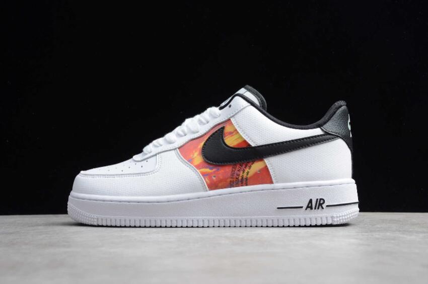 Men's Nike Air Force 1 07 White Black Multi Color CU4734-100 Running Shoes - Click Image to Close