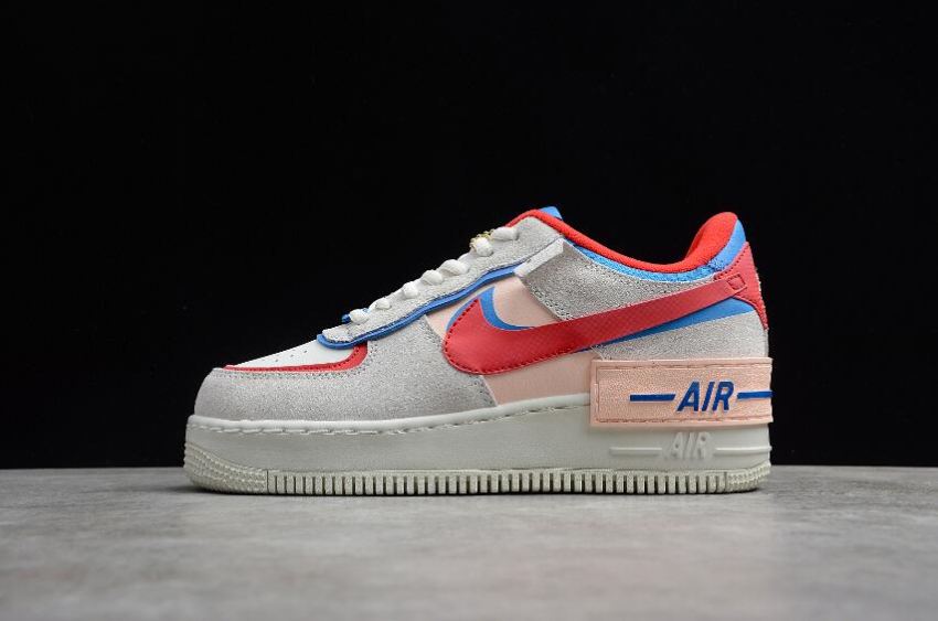 Women's Nike Air Force 1 Shadow Sail University Red Photo Blue CU8591-100 Running Shoes - Click Image to Close