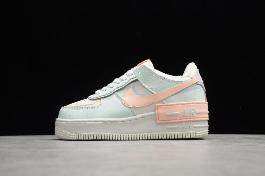 Men's Nike Air Force 1 Shadow Sail Barely Green Crimson Tint CU8591-104 Running Shoes - Click Image to Close