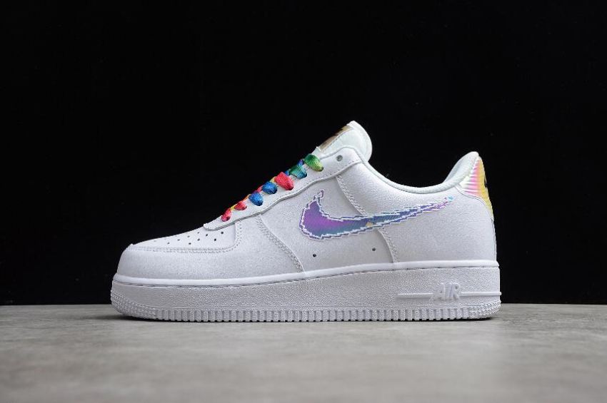 Men's Nike Air Force 1 07 Iridescent Pixel White Multicolor CV1699-100 Running Shoes - Click Image to Close